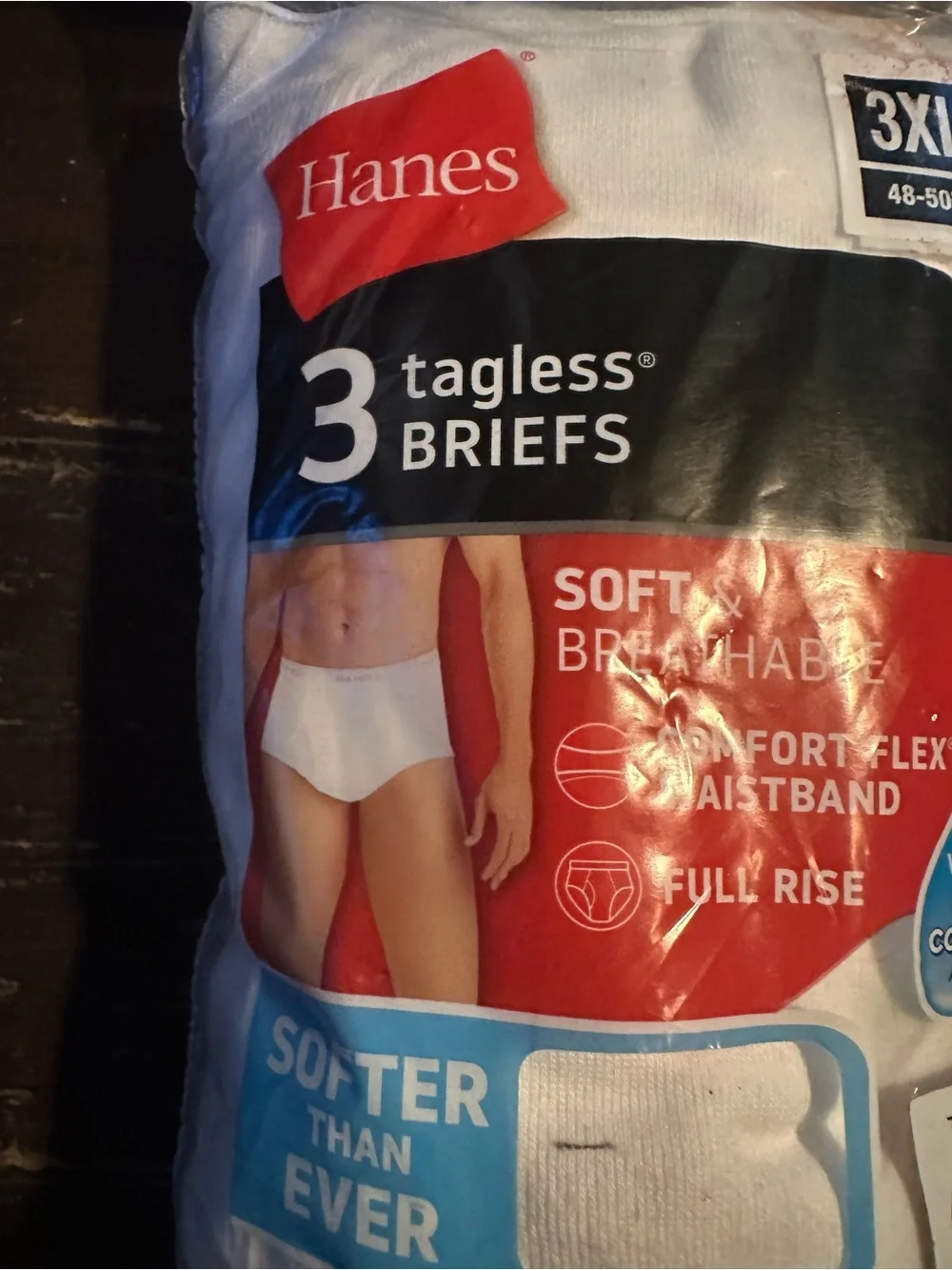 Hanes Men's White Tagless Briefs - 3 Pack (3XL)
